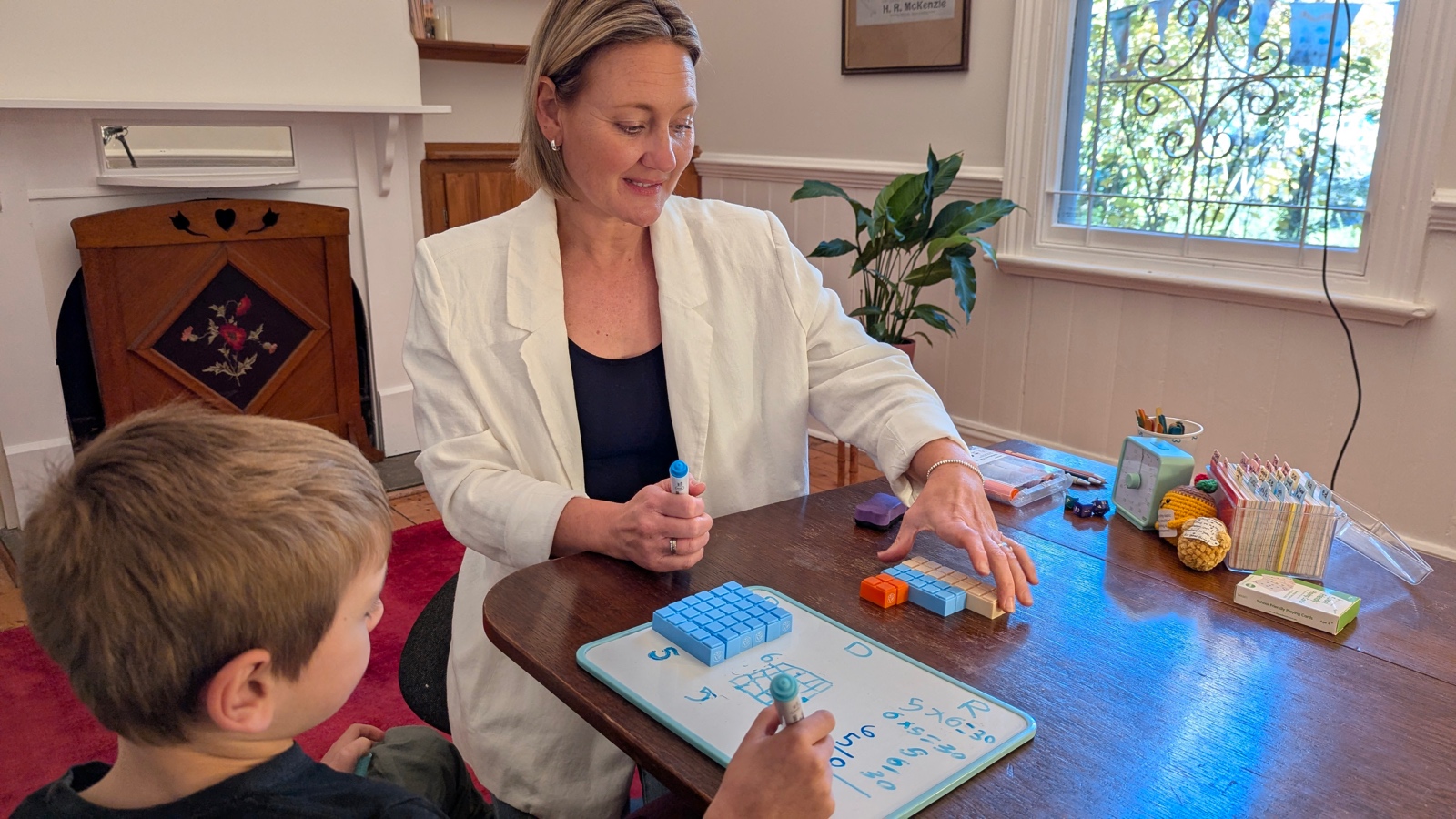 Katie Hayes in a session with a student